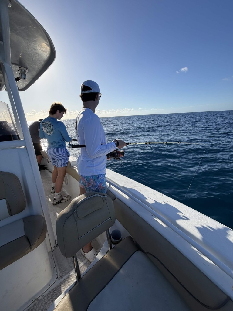 Joe Brennan fishing with friends